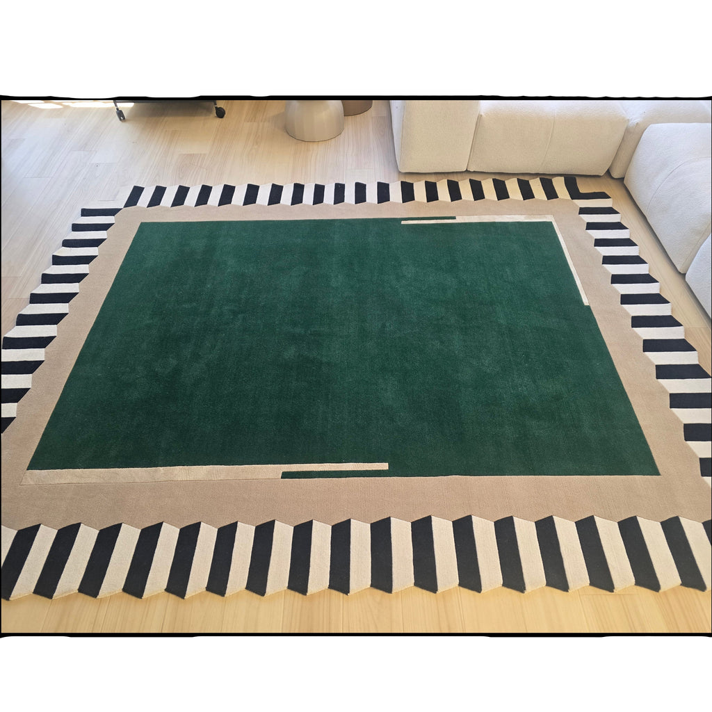Dentelle Hexagone - vert tranquille CC-Tapis rug designed for indoor hospitality, residential, and commercial interiors