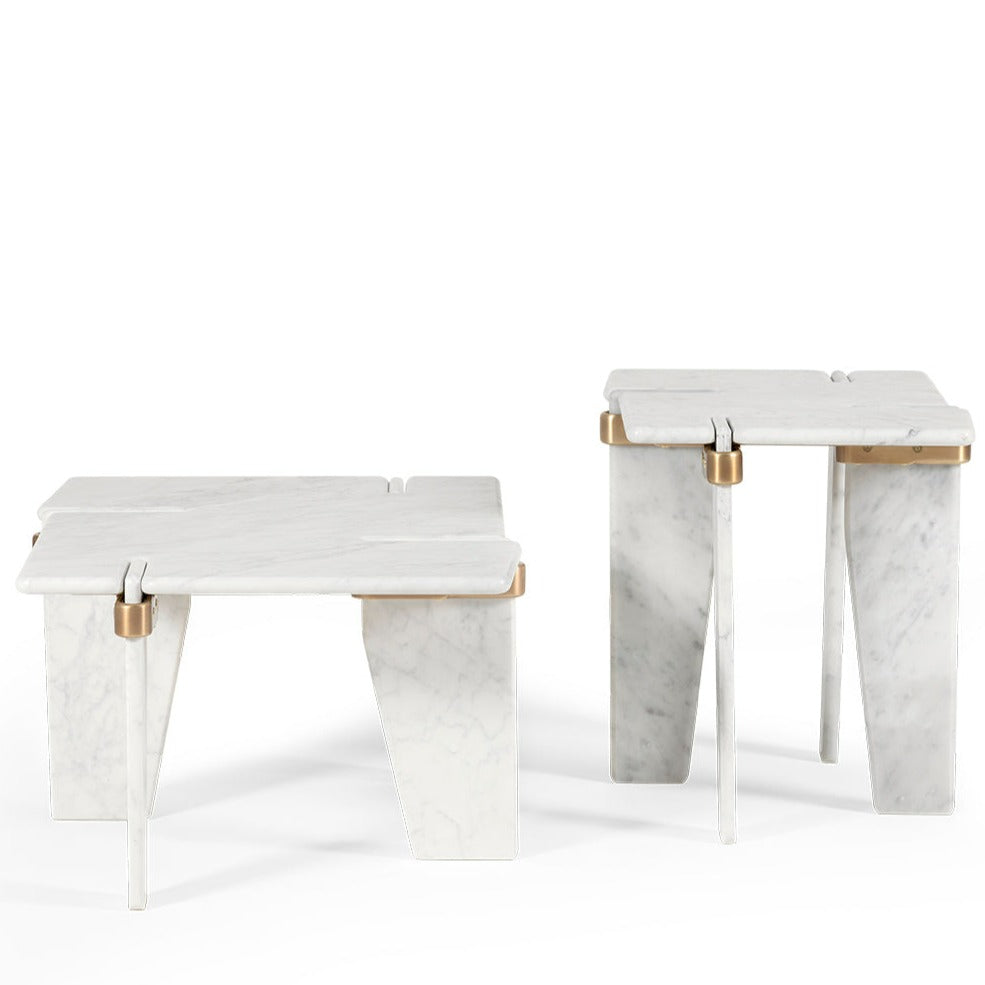 Overlap Coffee Table 74x59 w/ marble top – Ergonomia Furniture