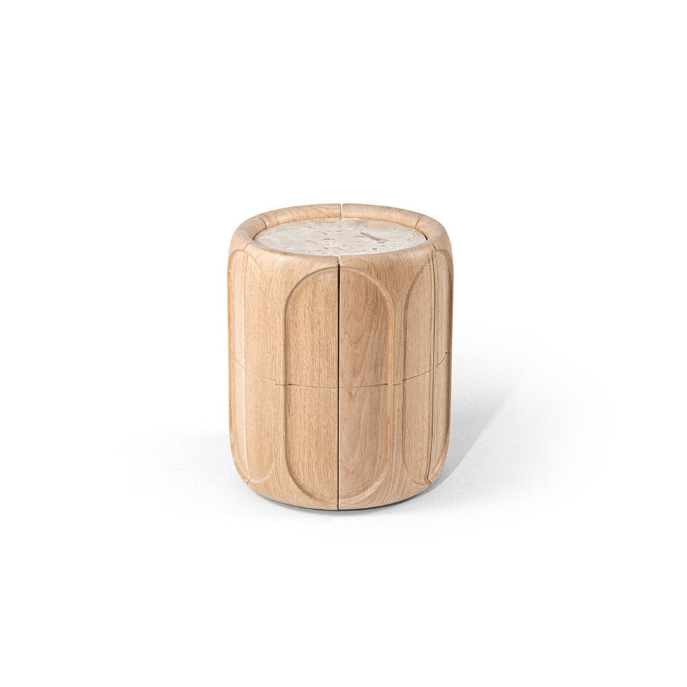 Concave Side Table in oak wood frame – Ergonomia Furniture