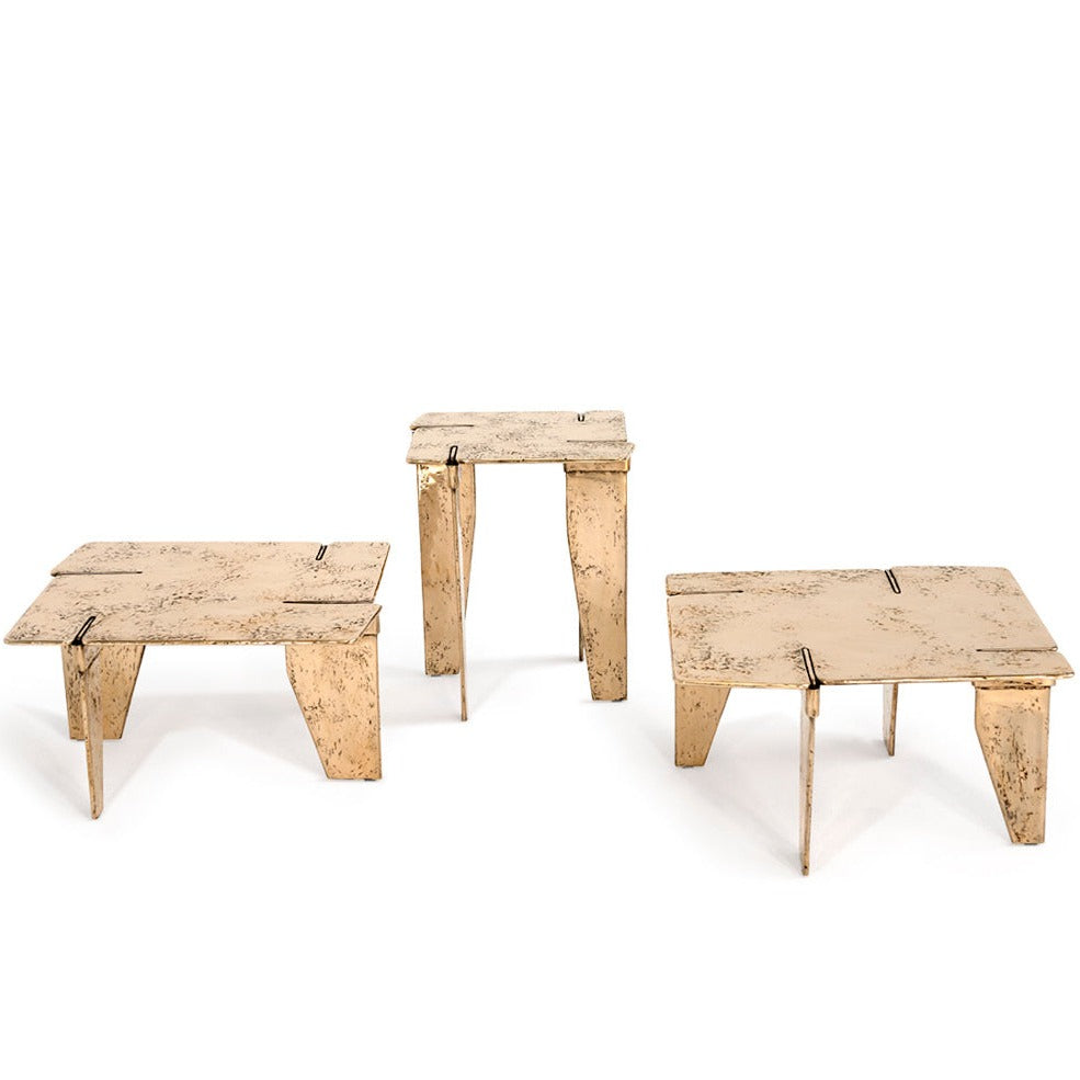 Overlap Side Table 28cm w/ Artistic metal – Ergonomia Furniture