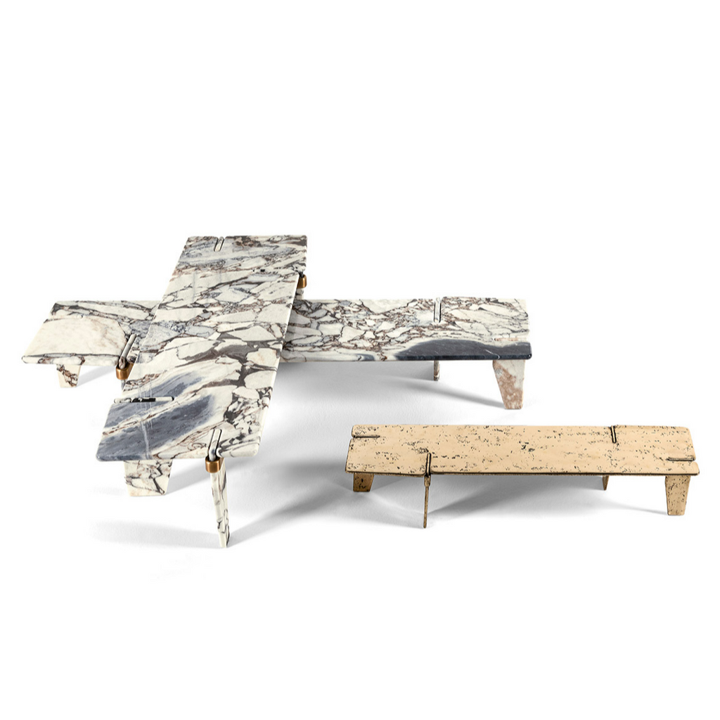 Overlap rectangular table w/ marble finish – Ergonomia Furniture
