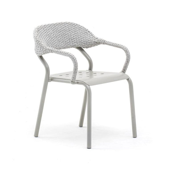 NOSS  commercial-quality outdoor dining chair by Varaschin, ideal for hotel, restaurant, and hospitality patio projects.