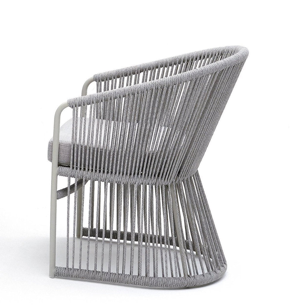 TIBIDABO commercial-quality outdoor armchair by Varaschin, ideal for hotel, restaurant, and hospitality patio projects.