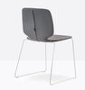 BABILA Side Chair Upholstered w steel rod sled frame Ø10mm - TB Contract Furniture PEDRALI