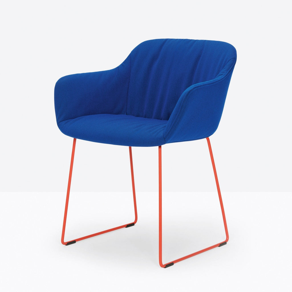 BABILA XL Armchair from Recycled materials w Steel rod sled frame - TB Contract Furniture PEDRALI
