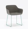 BABILA XL Armchair in recycled polypropylene shell w steel rod sled frame - TB Contract Furniture PEDRALI
