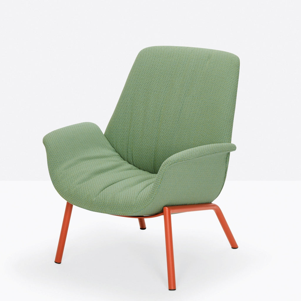 ILA Lounge Armchair legs in steel tube frame (w/o Headrest) - TB Contract Furniture PEDRALI
