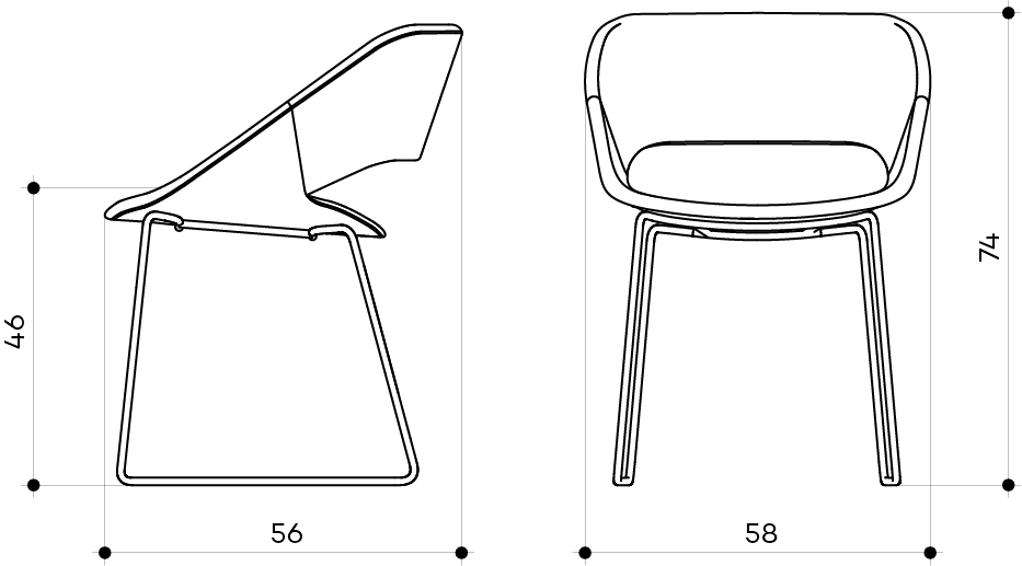 KABIRA Fabric Sled Armchair - TB Contract Furniture ARRMET